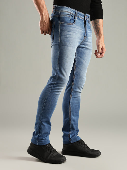 Thomas Scott Men Indigo Mid-Rise Straight Fit Stretchable Jeans