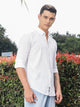 Thomas Scott Men White Slim Fit Long Sleeves Button-Down Collar Seersucker Shirt