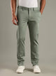 Olive Straight Fit Mid-Rise Solid Chinos Trouser For Men