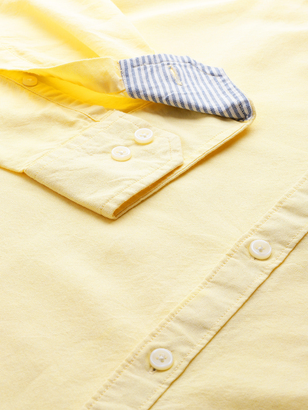 Thomas Scott Men Yellow Plus Size Regular Fit Long Sleeves Button-Down Collar Cotton Casual Shirt