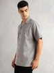 Thomas Scott Men Grey Oversized Fit Short Sleeves Cuban Collar Gingham Checks 100% Cotton Casual Shirt