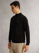 Thomas Scott Men Black Regular Fit Long Sleeves Turtle Neck 100% Cotton Solid Knitted Pullover Sweater