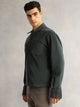 Thomas Scott Men Bottle Green Regular Fit Long Sleeves Self Design Polyester Knitted Open-Front Jacket