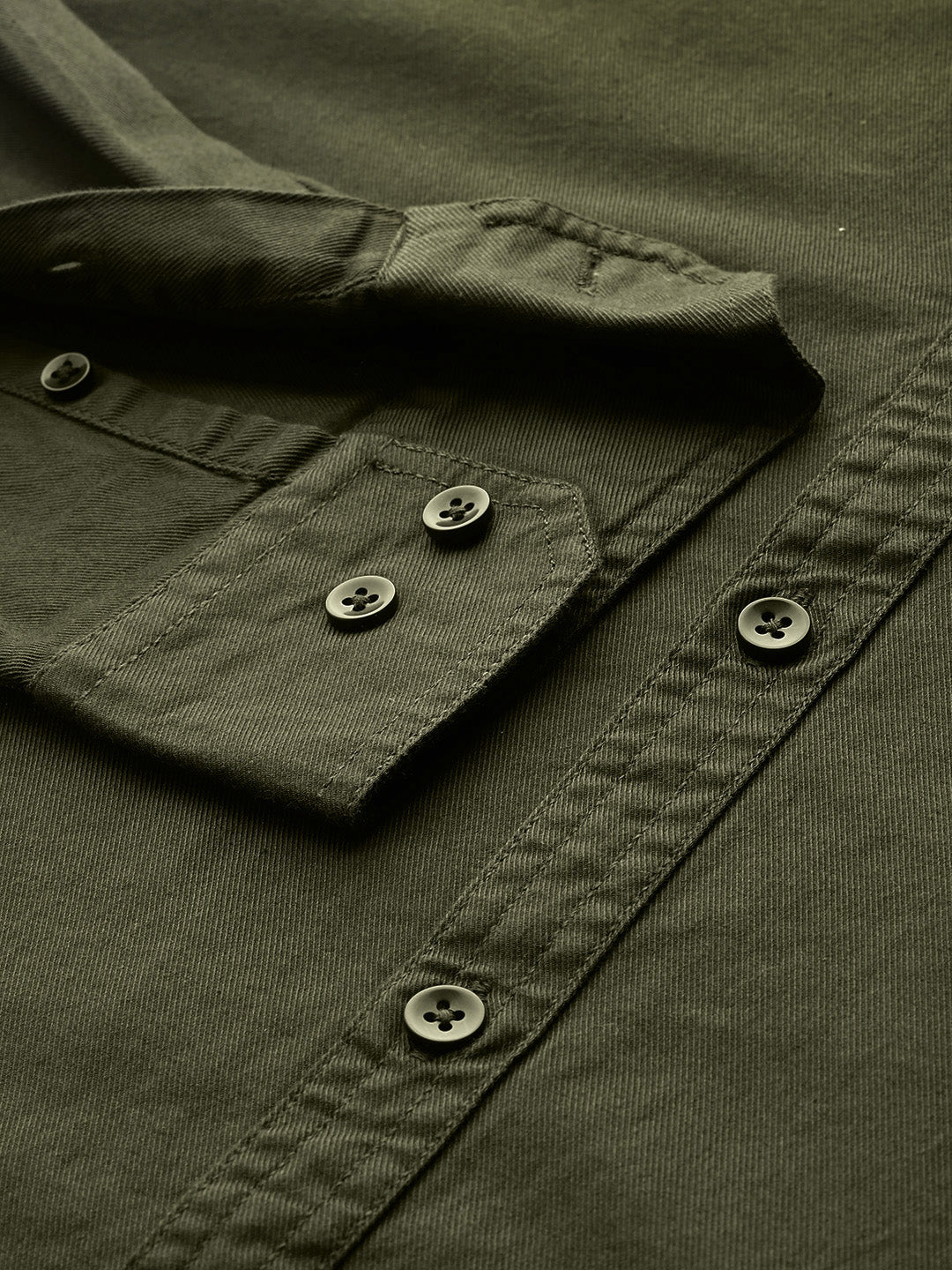 Thomas Scott Men Bottle Green Cricket Club Plus Size Long Sleeves Button-Down Collar Casual Shirt