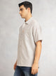Thomas Scott Men Brown Cricket Club Collection Oversized Short Sleeves Cuban Collar Vertical Striped 100% Cotton Oxford Casual Shirt