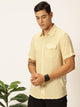 Thomas Scott Men Mustard Regular Fit Short Sleeves Spread Collar Floral Printed Casual Shirt