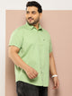 Thomas Scott Men Pista Plus Size Regular Fit Short Sleeves Spread Collar 100% Cotton Casual Shirt