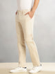 Thomas Scott Men Beige Cricket Club Collection Regular Fit Mid-Rise Solid Woven Trouser