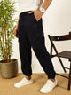 Thomas Scott Men Navy Regular Fit Mid-Rise Cotton Woven Parachute Cargo Trouser