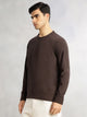 Thomas Scott Men Brown Regular Fit Long Sleeves Round Neck Solid Polyester Pullover Sweatshirt