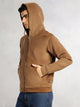 Thomas Scott Men Brown Regular Fit Long Sleeves Kangaroo Pocket Polyester Hoodie Sweatshirt