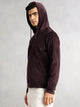 Thomas Scott Men Burgundy Regular Fit Long Sleeves Kangaroo Pocket Polyester Hoodie Sweatshirt