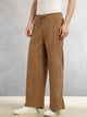 Thomas Scott Men Khaki Cricket Club Collection Regular Fit Textured Corduroy Trousers
