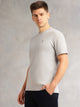 Thomas Scott Men Grey Melange Cricket Club Collection Regular Fit Short Sleeves Round Neck Solid 100% Cotton Knitted Tshirt