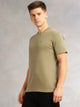 Thomas Scott Men Sea Green Cricket Club Collection Regular Fit Short Sleeves Round Neck Solid 100% Cotton Knitted Tshirt