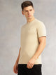Thomas Scott Men Cream Cricket Club Collection Regular Fit Short Sleeves Round Neck Solid 100% Cotton Knitted Tshirt