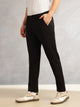 Thomas Scott Men Black Straight Fit Mid-Rise Solid 4 Pockets Woven Chinos Trouser