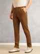 Thomas Scott Men Brown Straight Fit Mid-Rise Solid 4 Pockets Woven Chinos Trouser