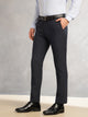 Thomas Scott Men Navy2 Slim Fit Mid-Rise Flexi-Waist 4-Way Stretch Solid Formal Performance Trouser