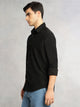 Thomas Scott Men Black Relaxed Fit Long Sleeves Spread Collar Corduroy Casual Shirt