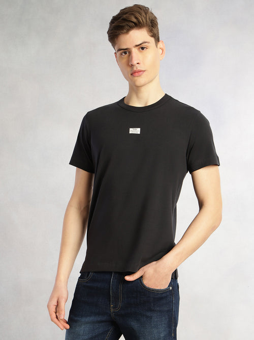 Thomas Scott Men Grey Cricket Club Collection Regular Fit Short Sleeves Round Neck Solid Knitted T-Shirt