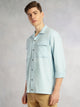 Thomas Scott Men Blue Cricket Club Collection Oversized Fit Long Sleeves Camp Collar 100% Cotton Shacket