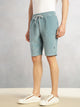 Thomas Scott Men Blue Cricket Club Collection Regular Fit Mid-Rise Woven Cotrises Corduroy Shorts