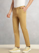 Thomas Scott Men Dark Khaki Cricket Club Collection Straight Fit Mid-Rise Solid Woven Chinos Trouser