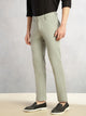 Thomas Scott Men Sea Green Cricket Club Collection Straight Fit Mid-Rise Solid Woven Chinos Trouser