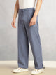 Thomas Scott Men Blue Regular Fit Mid-Rise Solid Woven Trousers with Drawstring Closure & Four Pockets