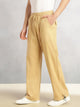 Thomas Scott Men Khaki Regular Fit Mid-Rise Solid Woven Trousers with Drawstring Closure & Four Pockets