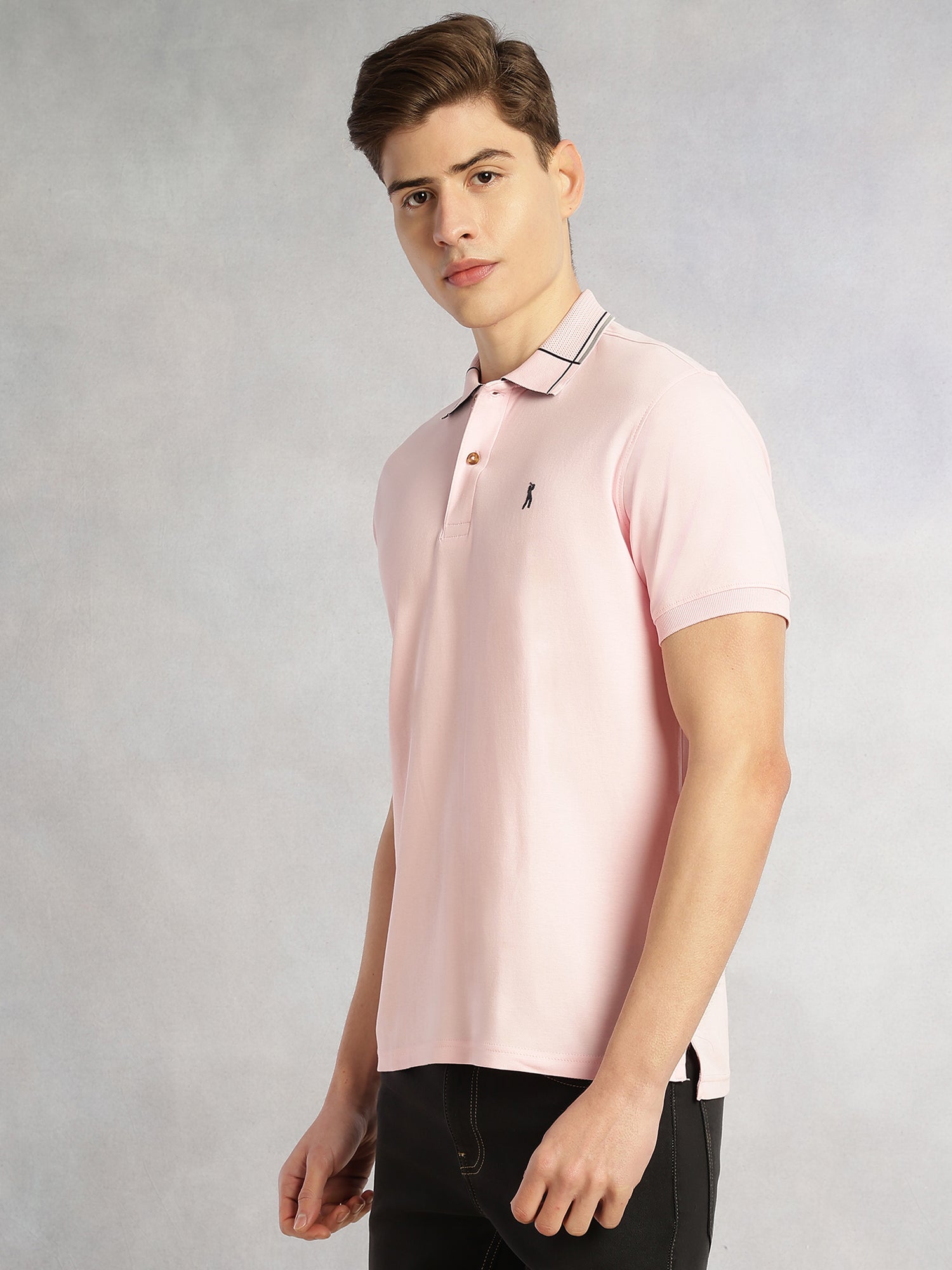 Thomas Scott Men Pink Cricket Club Collection Regular Fit Short Sleeve 100% Cotton Knitted Polo Collar T-Shirt
