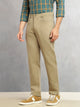 Thomas Scott Men Dark Khaki Smart Straight Fit Mid-Rise Solid 5-Pocket Design Woven Chinos Trouser