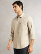 Thomas Scott Men Grey Slim Fit Long Sleeves Solid Spread Collar 100% Cotton Twill Casual Shirt