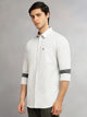 Thomas Scott Men White Regular Fit Long Sleeves Spread Collar Micro Checks 100% Cotton Casual Shirt