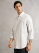 Thomas Scott Men Blue Cricket Club Collection Slim Fit Long Sleeves Button Down Collar Cotton Linen Oxford Shirt