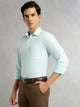 Aqua Regular Fit Long Sleeves Spread Collar with Twill Tape Solid 100% Cotton Formal Shirt For Men