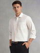 White Regular Fit Long Sleeves Spread Collar with Twill Tape Solid 100% Cotton Formal Shirt For Men