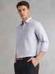 Thomas Scott Men Blue Regular Fit Long Sleeves Spread Collar with Contrast Fabric Solid 100% Cotton Formal Shirt