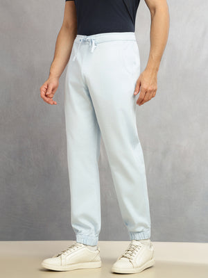Thomas Scott Men Sky Blue Cricket Club Collection Regular Fit Mid-Rise Woven Joggers with Drawstring & 4 Utility Pockets