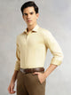 Thomas Scott Men Fawn Regular Fit Long Sleeves Spread Collar Solid 100% Cotton Formal Shirt