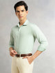 Thomas Scott Men Light Green Regular Fit Long Sleeves Spread Collar Solid 100% Cotton Formal Shirt