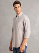 Thomas Scott Men Grey Cricket Club Collection Slim Fit Oxford Cotton Casual Shirt with Spread Collar & Long Sleeves
