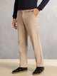 Thomas Scott Men Fawn Regular Fit Mid-Rise Textured 4 Pockets Design Corduroy Trouser