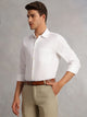 Thomas Scott Men White1 Premium Regular Fit Long Sleeves Spread Collar 100% Cotton Formal Shirt