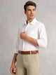 Thomas Scott Men White2 Premium Regular Fit Long Sleeves Spread Collar 100% Cotton Formal Shirt