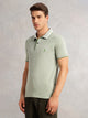 Thomas Scott Men Green Cricket Club Collection Regular Fit Short Sleeves Solid Polo Collar Knitted T-Shirt