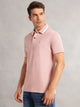Thomas Scott Men Pink Cricket Club Collection Regular Fit Short Sleeves Solid Polo Collar Knitted T-Shirt