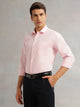 Thomas Scott Men Pink Regular Fit Long Sleeves Spread Collar with Contrast Fabric Solid 100% Cotton Formal Shirt