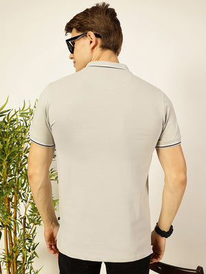 Thomas Scott Men Grey Regular Fit Polo Tshirt - S